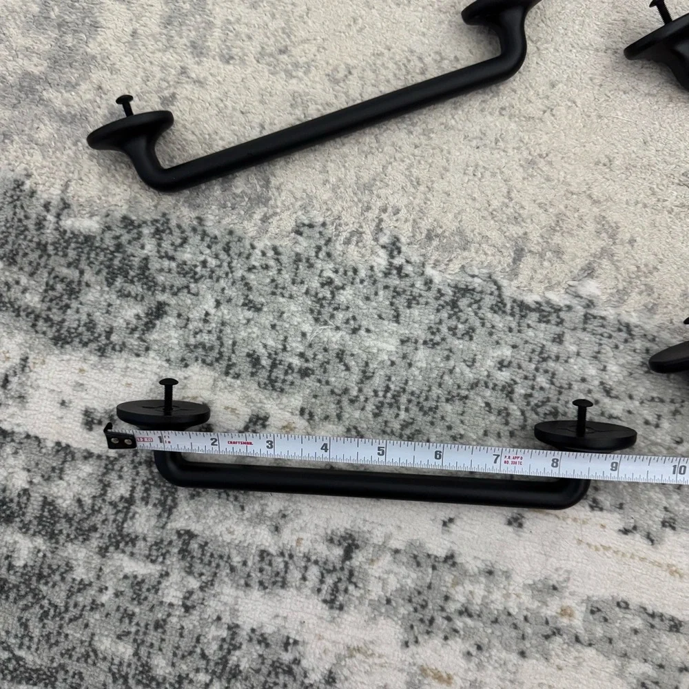🆕 Bundle of 7 modern black quality plastic cabinet or dresser door pulls